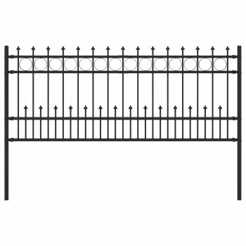 Spike-Ringzaun Schwarz 200 x 130 cm Pulverbeschichteter Stahl