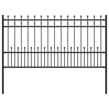 Spike-Ringzaun Schwarz 200 x 150 cm Pulverbeschichteter Stahl