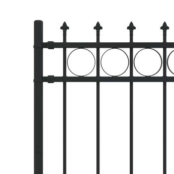 Spike-Ringzaun Schwarz 200 x 150 cm Pulverbeschichteter Stahl