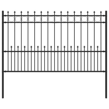 Spike-Ringzaun Schwarz 200 x 130 cm Pulverbeschichteter Stahl