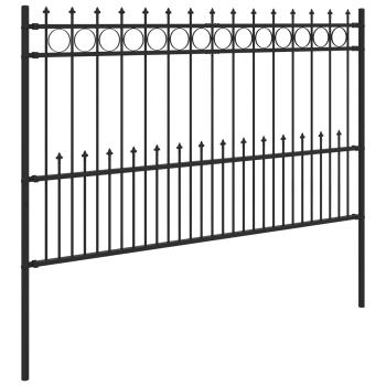 Spike-Ringzaun Schwarz 200 x 130 cm Pulverbeschichteter Stahl