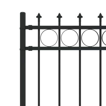 Spike-Ringzaun Schwarz 200 x 130 cm Pulverbeschichteter Stahl