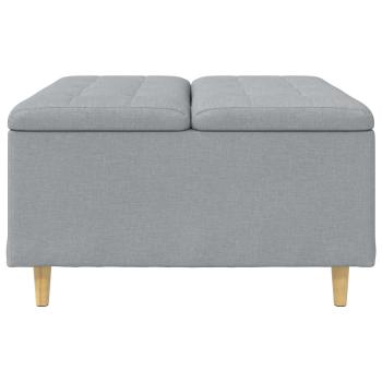 Knopf Hocker mit Kissen Hellgrau 80 x 80 x 45 cm Stoff