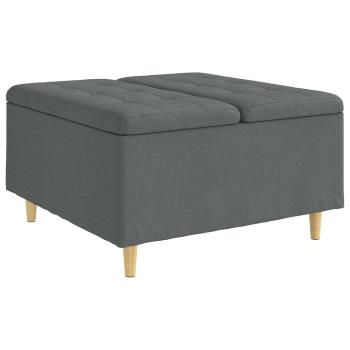 Knopf Hocker mit Kissen Dunkelgrau 80 x 80 x 45 cm Stoff