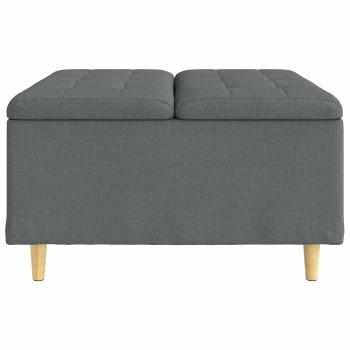 Knopf Hocker mit Kissen Dunkelgrau 80 x 80 x 45 cm Stoff