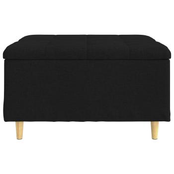 ARDEBO.de - Knopf Hocker mit Kissen Schwarz 80 x 80 x 45 cm Stoff