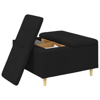 Knopf Hocker mit Kissen Schwarz 80 x 80 x 45 cm Stoff