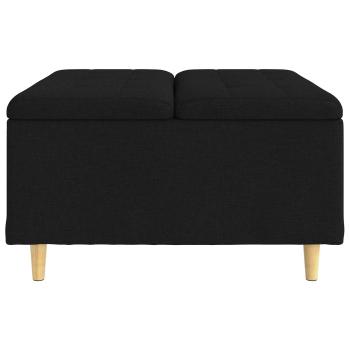 Knopf Hocker mit Kissen Schwarz 80 x 80 x 45 cm Stoff