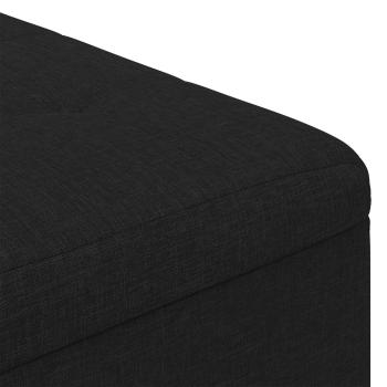 Knopf Hocker mit Kissen Schwarz 80 x 80 x 45 cm Stoff