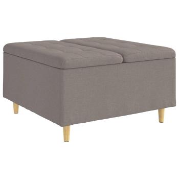 Knopf Hocker mit Kissen Taupe 80 x 80 x 45 cm Stoff