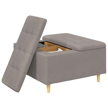 Knopf Hocker mit Kissen Taupe 80 x 80 x 45 cm Stoff