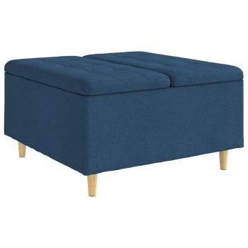 Knopf Hocker mit Kissen Blau 80 x 80 x 45 cm Stoff