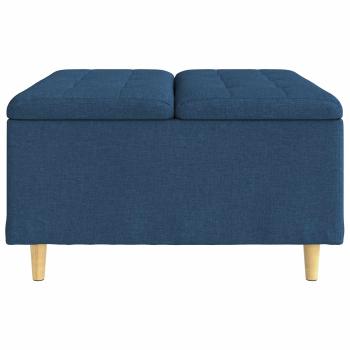 Knopf Hocker mit Kissen Blau 80 x 80 x 45 cm Stoff