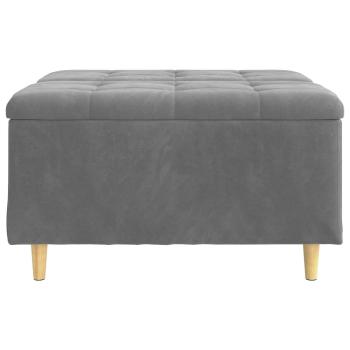 Knopf Hocker mit Kissen Dunkelgrau 80 x 80 x 45 cm Samt