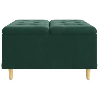 Knopf Hocker mit Kissen Dunkelgrün 80 x 80 x 45 cm Samt