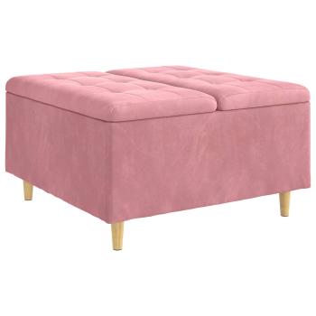 Knopf Hocker mit Kissen Rosa 80 x 80 x 45 cm Samt