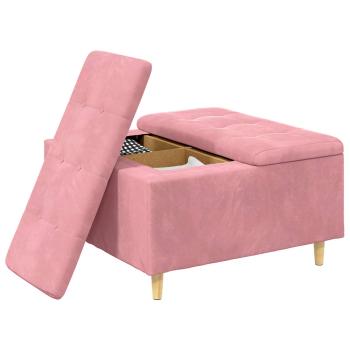 Knopf Hocker mit Kissen Rosa 80 x 80 x 45 cm Samt