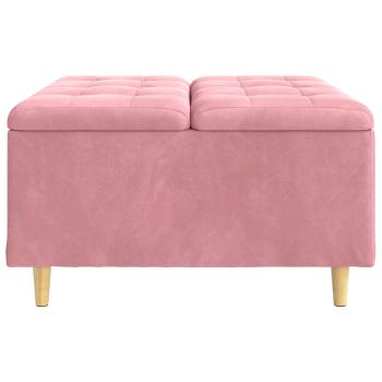 Knopf Hocker mit Kissen Rosa 80 x 80 x 45 cm Samt