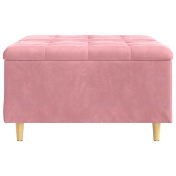 Knopf Hocker mit Kissen Rosa 80 x 80 x 45 cm Samt