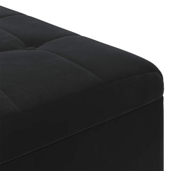 Knopf Hocker mit Kissen Schwarz 80 x 80 x 45 cm Samt