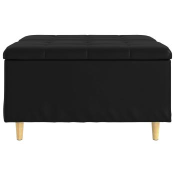 Knopf Hocker mit Kissen Schwarz 80 x 80 x 45 cm Kunstleder