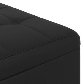 Knopf Hocker mit Kissen Schwarz 80 x 80 x 45 cm Kunstleder