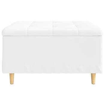 Knopf Hocker mit Kissen Weiß 80 x 80 x 45 cm Kunstleder