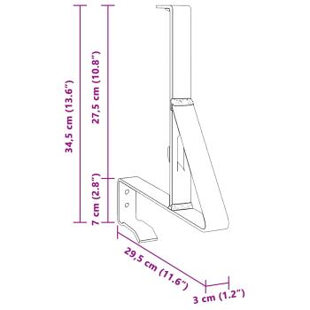 Schneewächter Unterstützung 2 pcs Anthrazit 29,5 x 3 x 34,5 cm