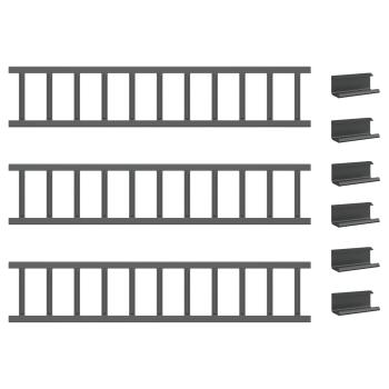 Dachschneeschild Anthrazit 300 x 2,5 x 20 cm Stahl
