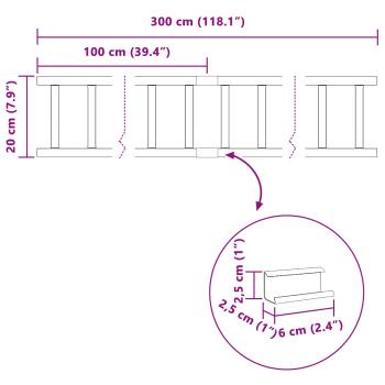 Dachschneeschild Anthrazit 300 x 2,5 x 20 cm Stahl