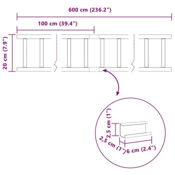 Dachschneeschild Anthrazit 600 x 2,5 x 20 cm Stahl