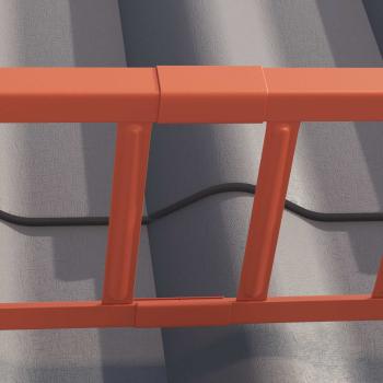 Dachschneeschild Rot 600 x 2,5 x 20 cm Stahl