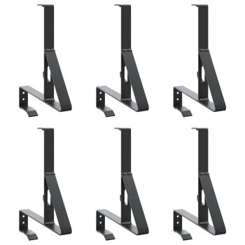 Schneewächter Unterstützung 6 pcs Schwarz 29,5 x 3 x 34,5 cm