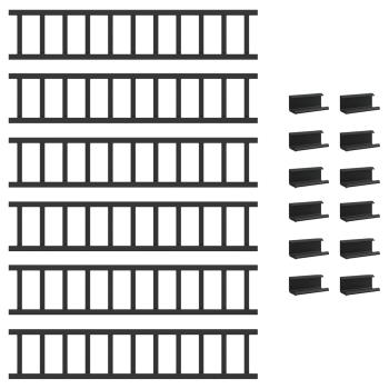 Dachschneeschild Schwarz 600 x 2,5 x 20 cm Stahl