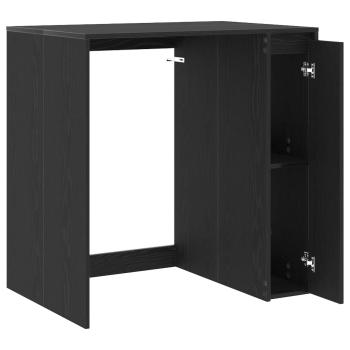 Waschmaschinen-Schrank Schwarz Eichen-Optik 87 x 60 x 89 cm