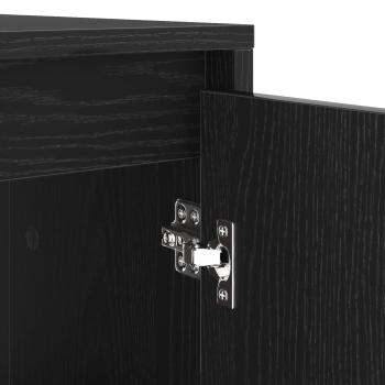 Waschmaschinen-Schrank Schwarz Eichen-Optik 87 x 60 x 89 cm