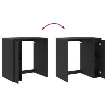 Waschmaschinen-Schrank Schwarz Eichen-Optik 87 x 60 x 89 cm