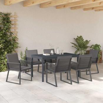 Garten Essgruppe 7 pcs Anthrazit Poly-Rattan
