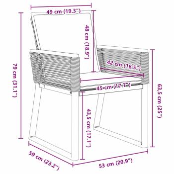 Garten Essgruppe 7 pcs Anthrazit Poly-Rattan