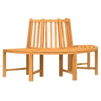Baumbank Halbrund Ø160 cm Massivholz Teak