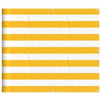 Balkon-Sichtschutz Gelb und Weiß Gestreift 90x800 cm