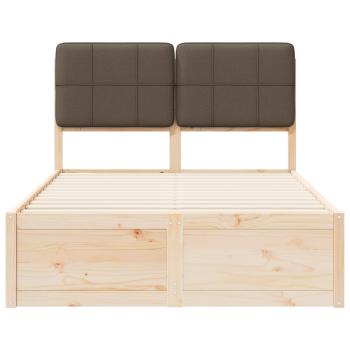 Bettgestell mit gepolstertem Kopfteil Taupe 120 x 200 cm