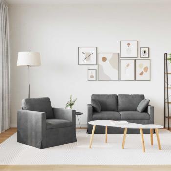 ARDEBO.de - Sofa 2 pcs Dunkelgrau