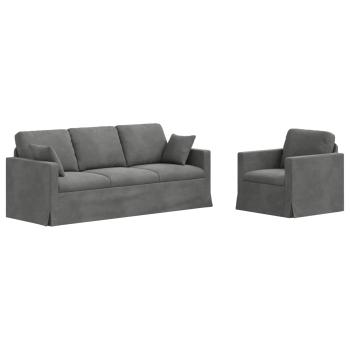 ARDEBO.de - Sofa 2 pcs Dunkelgrau