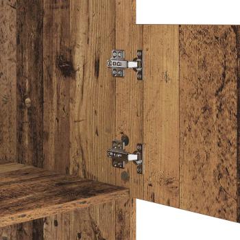 Wäscheschrank mit Speicher mit Tür Altholz Holzwerkstoff