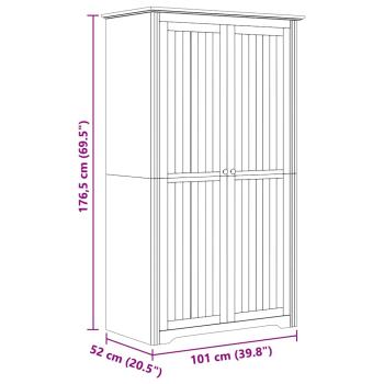 Kleiderschrank BODO Honigbraun 53,5 x 99 x 173 cm Holzwerkstoff