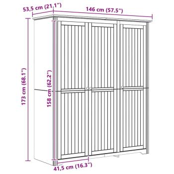 Kleiderschrank mit Speicher BODO Honigbraun 146 x 53,5 x 173 cm