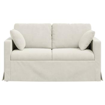 Sofa Creme Gesamtabmessungen: 138 x 78 x 80 cm (B x T x H) Samt