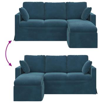 Sofa Blau Gesamtabmessungen: 178 x 134 x 80 cm (B x T x H) Samt