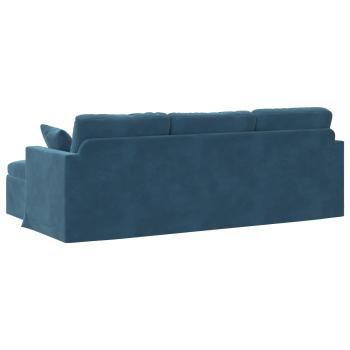 Sofa Blau Gesamtabmessungen: 228 x 134 x 80 cm (B x T x H) Samt